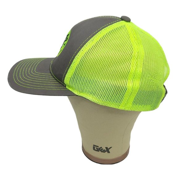 Outdoor Cap Big M Diesel Express Mesh Strapback Cap Trucker Hat Neon Green Gray - Picture 2 of 10